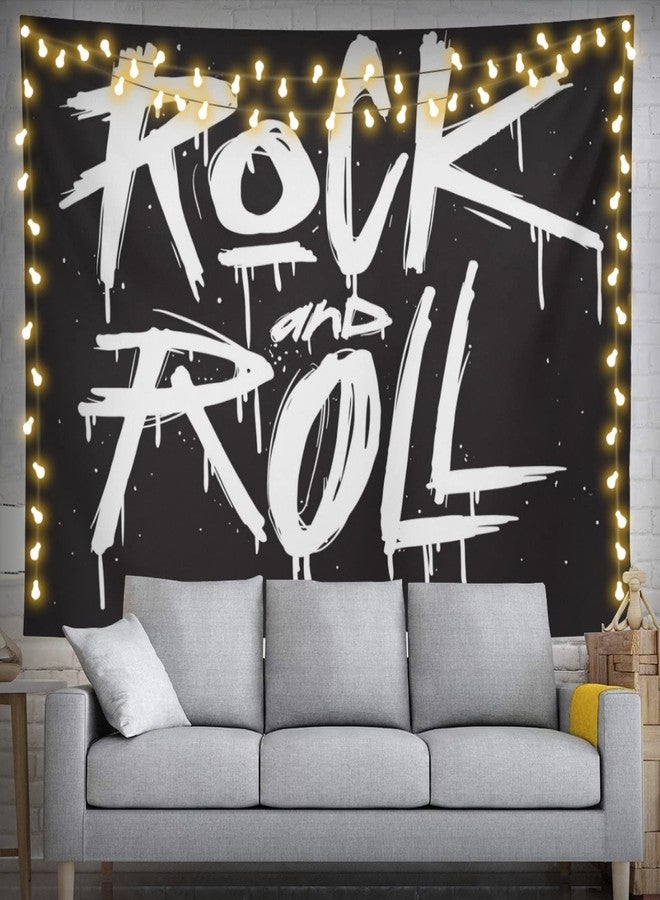 feelacle Rock And Roll Tapestry 60" X 40" Rock`N`Roll Wall Hanging Party Decorations Home Decor For Bedroom Living Room Dorm (150 X 100cm) - Image 1